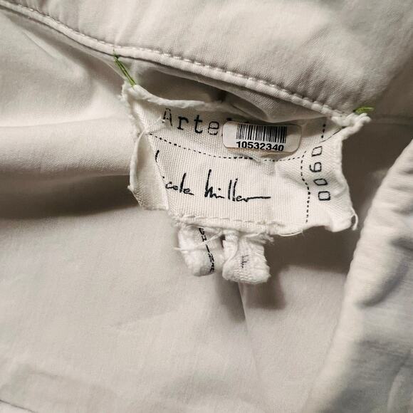 Nicole Miller Lexi. Light Pink Hi Low Button Up Top Size Small - Picture 5 of 12